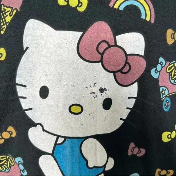 Hello Kitty Double Sided You Make Me Happy Long Sleeve Shirt Fruit of the loom M - Picture 7 of 9